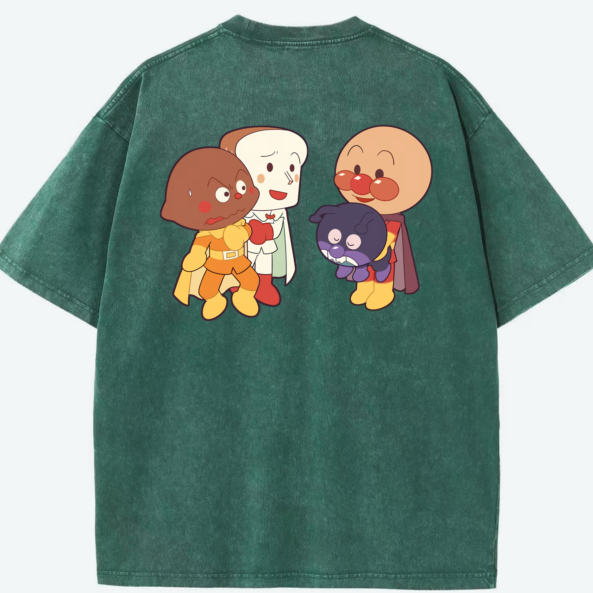 （画像用） アンパンマン Anpanman 綿100% ヴィンテージ風 半袖Tシャツ（背面プリント）